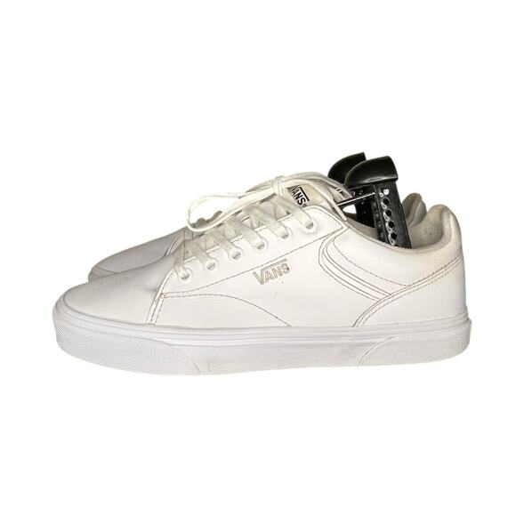 Vans Shoes - Womens Vans Seldon Leather Skate Sneakers Size W9 Triple White